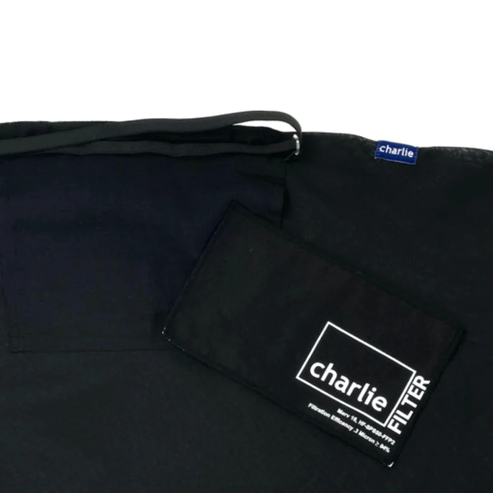 NWT Charlie the Filtered Scarf! Ev2 Filtered Bandana Scarf Mask in Black MERV 16 - Picture 2 of 11